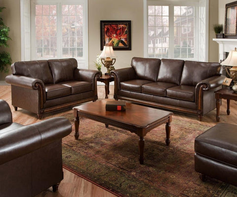 Island Walnut Leather Sofa