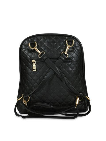 Hiveaxon Black Quilted Backpack