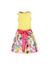 Branyork Yellow Printed A-Line Dress