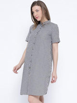 Rosyalps Black Checked Shirt Dress